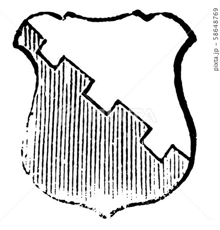 Crescent is a Azure argent, vintage engraving. 58648769