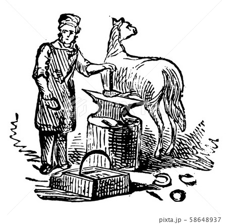 Blacksmith, vintage illustration. 58648937