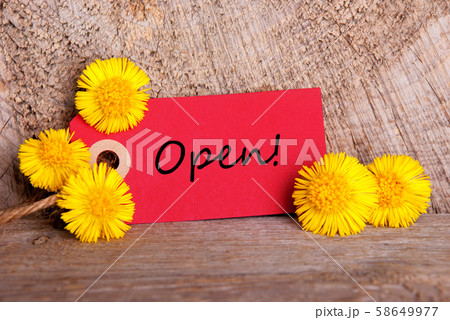 Red Label, Dandelion, English Text Open, Wooden Red Label, Dandelion, English Text Open, Wooden 58649977