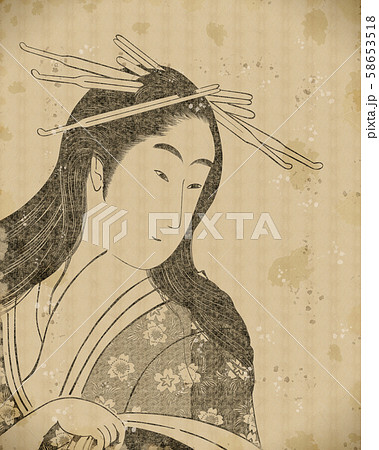 浮世絵 歌舞伎役者 女性 その5 Vintageのイラスト素材