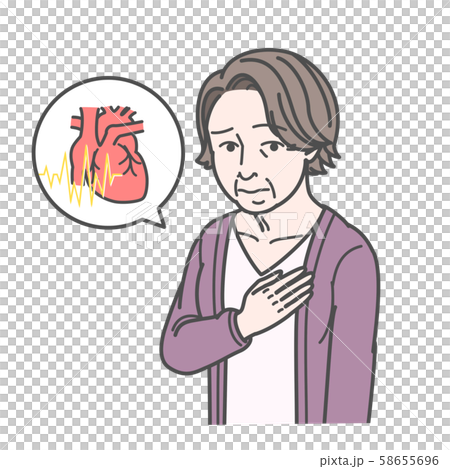 心臓を心配する女性 心臓を心配する女性 58655696