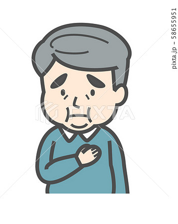 心配な男性 中高年 心配な男性 中高年 58655951