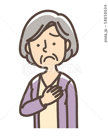 心配な女性 中高年 心配な女性 中高年 58656034