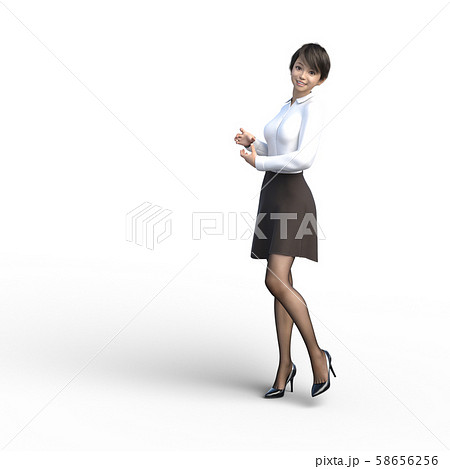 ポーズするビジネスウェアの女性 perming3DCGイラスト素材 ポーズするビジネスウェアの女性 perming3DCGイラスト素材 58656256