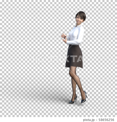 ポーズするビジネスウェアの女性 perming3DCGイラスト素材 ポーズするビジネスウェアの女性 perming3DCGイラスト素材 58656256