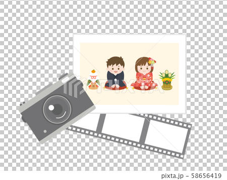 かわいい正月写真のイラスト 58656419