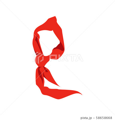 Set of flat red scarves vector for Chinese Young Pioneer to wear when new semester begin, red scarf necktie cartoon element illustration, back to primary school 58658668