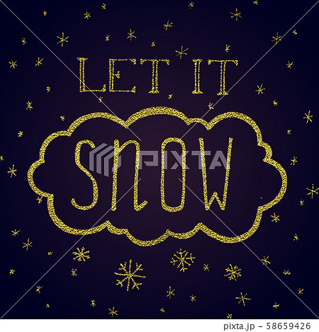 Let it snow. Christmas retro poster with hand 58659426