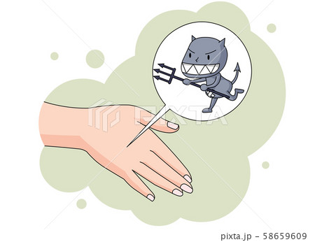 手 病原菌 イラスト 58659609