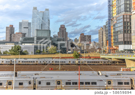Train station, skyscrapers and buildings under 58659894