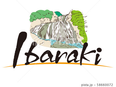 Ibaraki 茨城 袋田の滝のイラスト素材