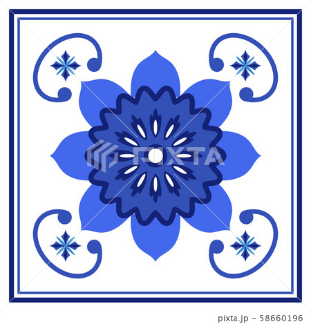 Azulejos portuguese traditional ornamental tile 58660196