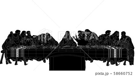 最後の晩餐線反転背景なし 58660752