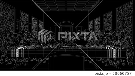 最後の晩餐線反転のイラスト素材 [58660757] - PIXTA