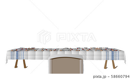 最後の晩餐テーブルと食物 最後の晩餐テーブルと食物 58660794