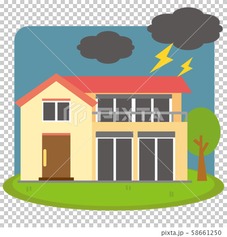 落雷で停電した家 58661250