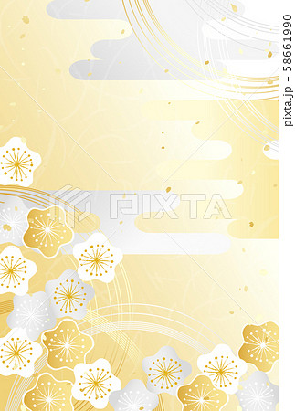 新年 年賀状 背景 金銀梅 水引 新年 年賀状 背景 金銀梅 水引 58661990