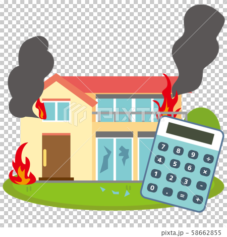 Image of calculating damage due to fire 58662855