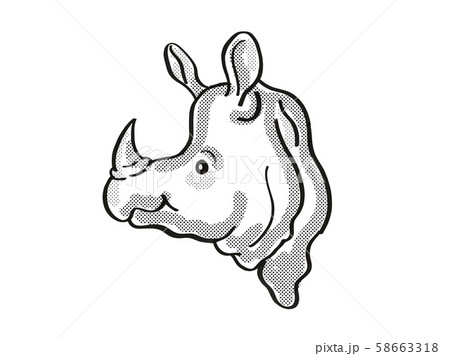 Greater One Horned Rhino Or Indian Rhinoのイラスト素材