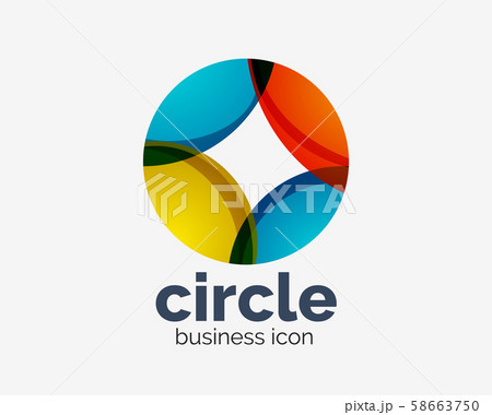 Circle abstract design logotype, round vector logo design template, internet icon with twist or 58663750
