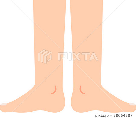 横から見た人の足のイラスト素材
