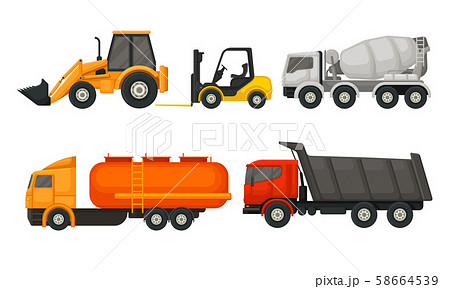 Special Agricultural Machinery Vector Illustrated Isolated Set 58664539
