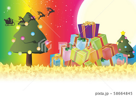 イラスト背景素材,メリークリスマスパーティー,プレゼント,飾り,無料,虹色,レインボーカラー,贈り物 イラスト背景素材,メリークリスマスパーティー,プレゼント,飾り,無料,虹色,レインボーカラー,贈り物 58664845