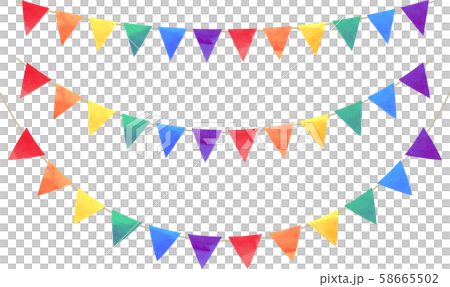 Flag_triangle_garland_watercolor_rainbow_rainbow_LGBT_rainbow flag 58665502