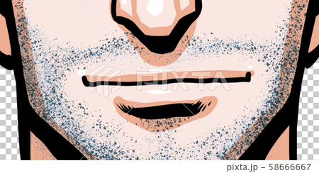 Mouth, male, beard, nasal hair, mole, hair, complex 58666667