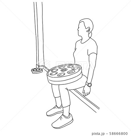 woman using equipment in gym vector illustration 58666800