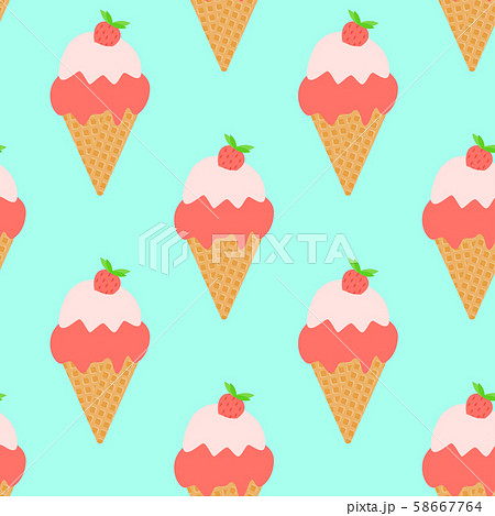 Seamless pattern of Ice cream cones. Vector. Seamless pattern of Ice cream cones. Vector. 58667764
