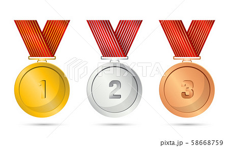 Realistic award medals. 58668759