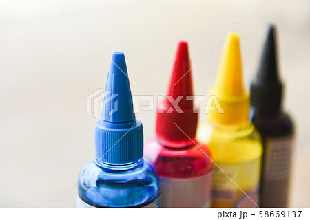 CMYK ink bottle for printer machine - Colorful Ink 58669137