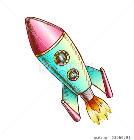 Space Exploring Launch Rocket Color Vector Space Exploring Launch Rocket Color Vector 58669291