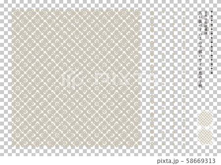 日本の伝統模様　鹿の子柄　銀鼠色 58669313