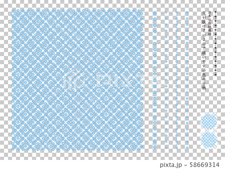 日本傳統花紋Kanoko花紋天藍色 58669314