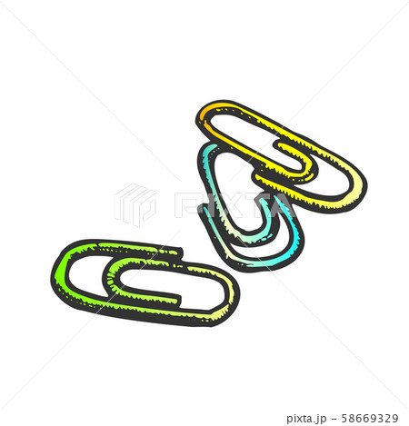 Paper Clips Office Stationery Color Vector 58669329