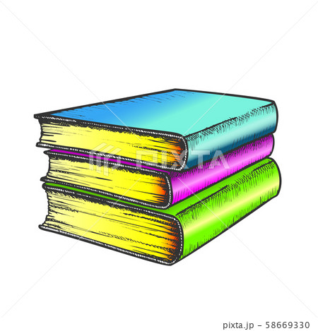 Book Stack Study Literature Color Vector 58669330