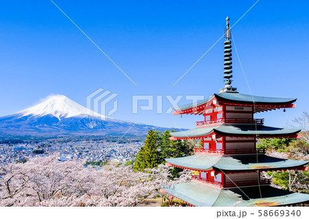 新倉山浅間公園の風景 (春) 新倉山浅間公園の風景 (春) 58669340