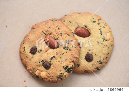 cookies chocolate chip and nut on the table 58669644