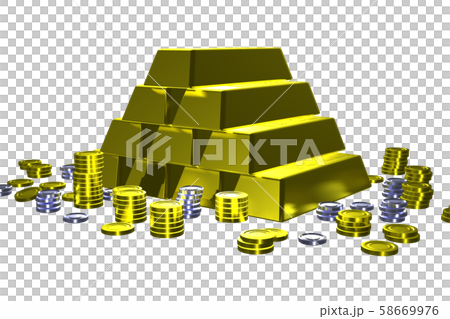 Gold bullion image (jackpot, wealth, rich, etc./transparent material) Gold bullion image (jackpot, wealth, rich, etc./transparent material) 58669976