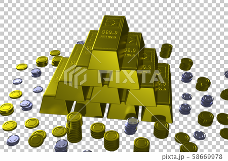 Gold bullion image (jackpot, wealth, rich, etc./transparent material) Gold bullion image (jackpot, wealth, rich, etc./transparent material) 58669978
