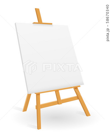 Painting Stand Wooden Easel with Blank Canvas Stock Illustration -  Illustration of draw, menu: 57055414