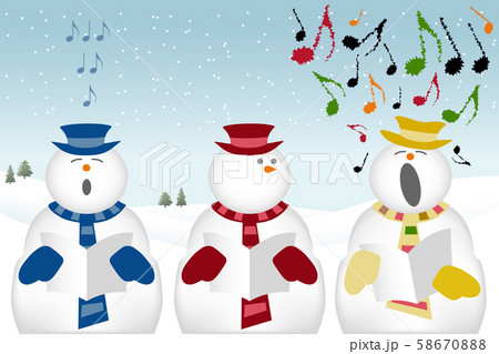 carol singing snowmen carol singing snowmen 58670888