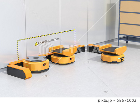 充電ステーションAMR自律型協働ロボットのコンセプトイメージ 58671002