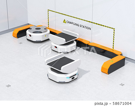 充電ステーションAMR自律型協働ロボットのコンセプトイメージ 充電ステーションAMR自律型協働ロボットのコンセプトイメージ 58671004