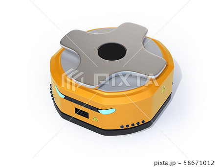 白バックにAMR自律型協働ロボットのコンセプトイメージ 58671012