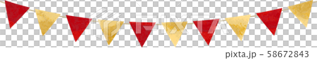 Flag_Triangle_Garland_Watercolor_Red_Red_Gold_Gold _Christmas_New Year 58672843