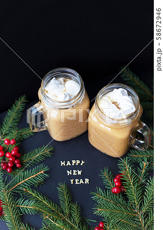 Christmas holiday background with hot cocoa Christmas holiday background with hot cocoa 58672946