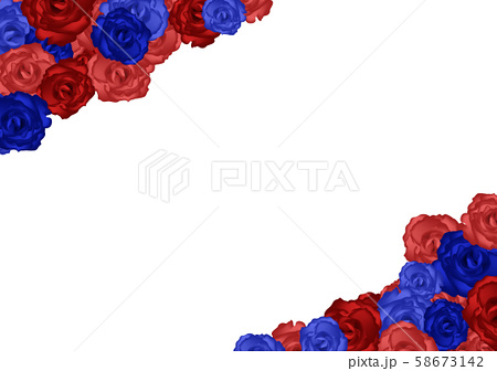 赤と青の薔薇の花びらのイラスト素材
